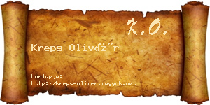 Kreps Olivér névjegykártya